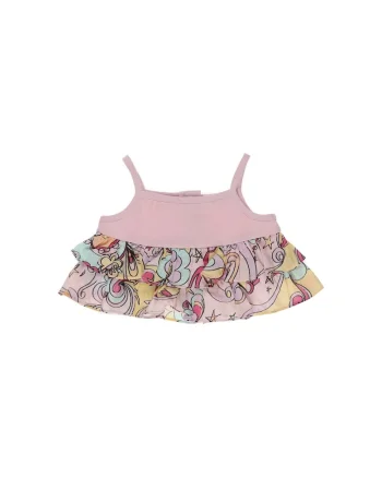 Top cu volane  - Star Light, Roz, pentru fetite, Roz