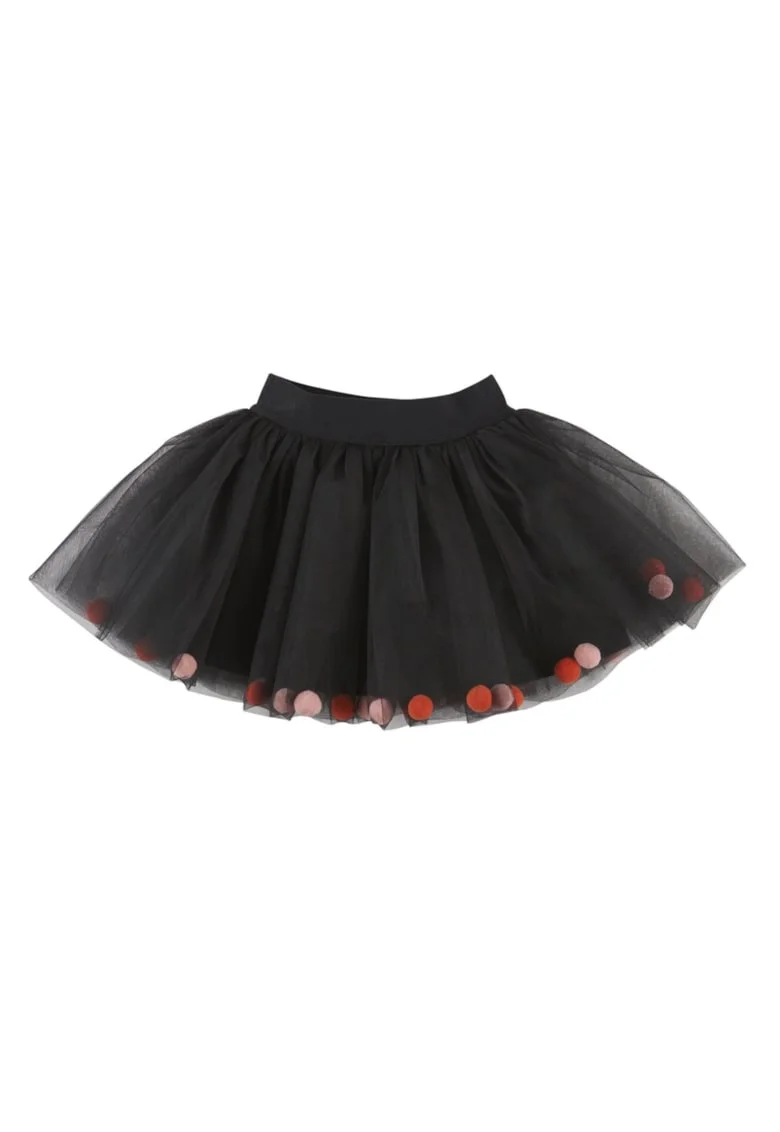 Fusta tutu din tull cu bulinute colorate  - Good Day, Negru, pentru fetite, Negru