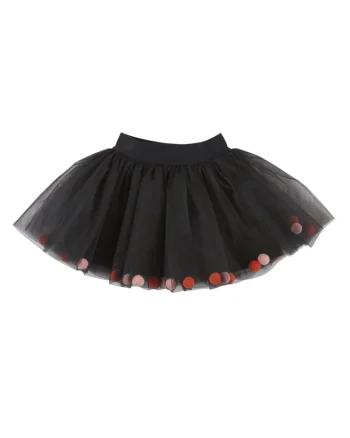 Fusta tutu din tull cu bulinute colorate  - Good Day, Negru, pentru fetite, Negru