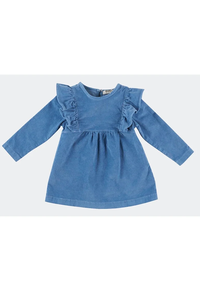 Rochie babydoll cu maneca lunga si volanas,  - Braverry, Albastru, pentru fetite, Albastru