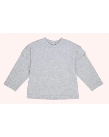Bluza cu maneca lunga  - Little Ballerina, Gri Melanje, pentru fetite, Gri