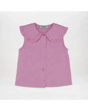 Top cu guler si nasturi  - Stella, Roz, pentru fetite, Roz