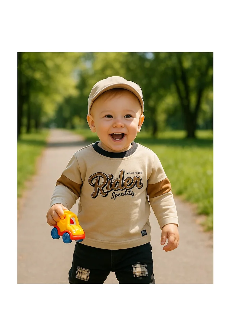 Bluza cu maneca lunga Rider,  - Road Legend, Bej, pentru baieti, Bej