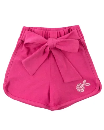 Pantaloni scurti cu funda in talie,  - Peony, Roz, pentru fetite, Roz