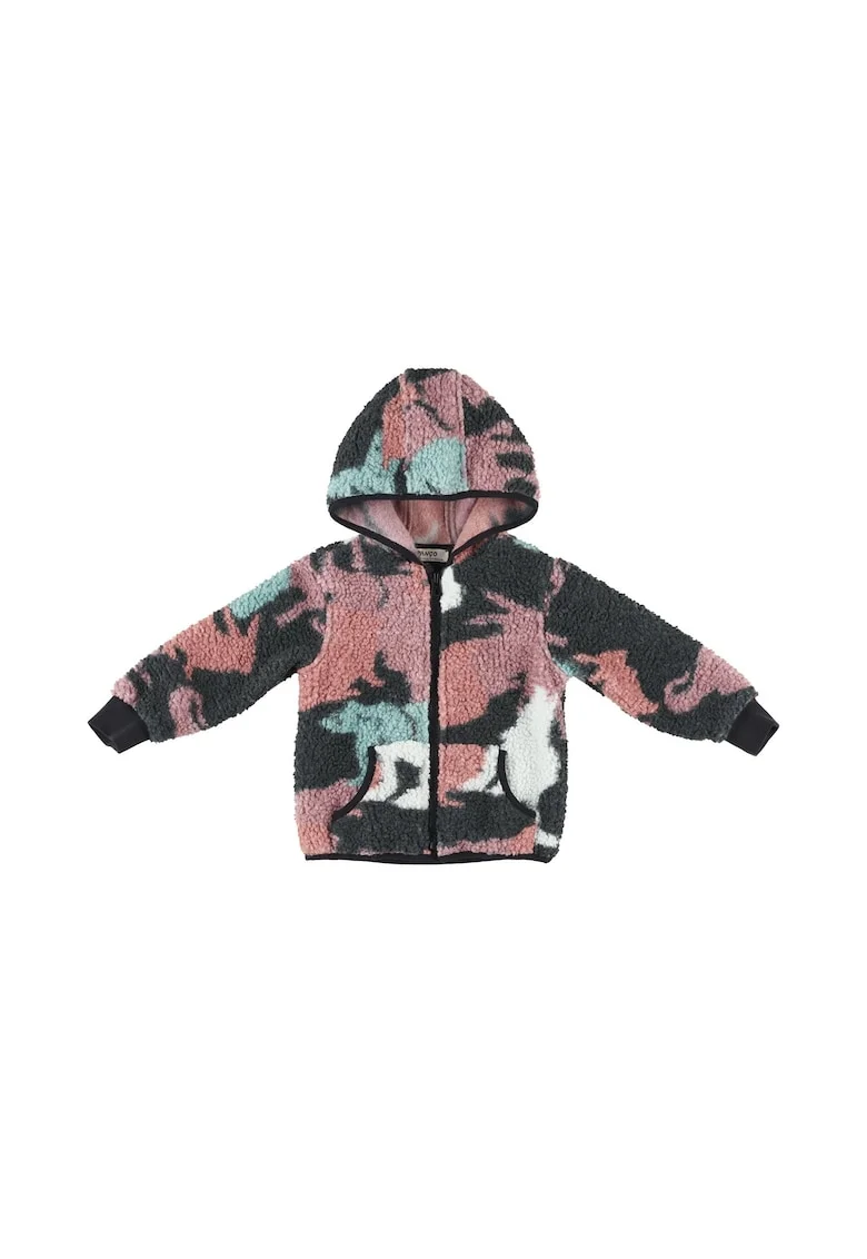 Jacheta Teddy colorata  - Flexible, Negru Roz, Mint, Unisex, pentru fetite sau baietei, Negru