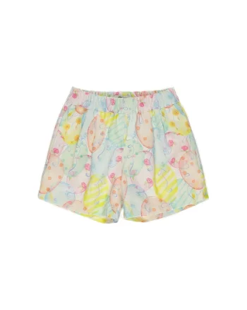 Pantaloni scurti cu imprimeu colorat  - Party Mood, Alb cu cercuri multicolore, pentru fetite, Alb