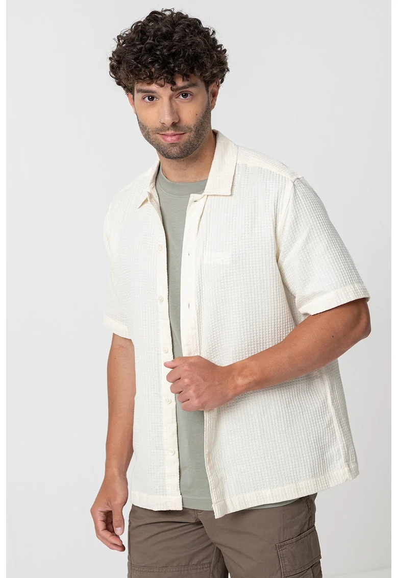 Camasa lejera cu model, Crem