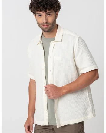 Camasa lejera cu model, Crem