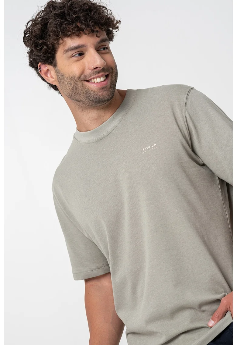 Tricou cu imprimeu grafic pe spate, Gri