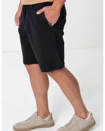 Pantaloni scurti de bumbac cu buzunare, Negru