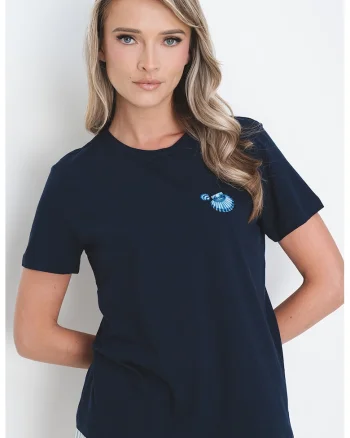 Tricou din bumbac organic cu imprimeu grafic, Bleumarin