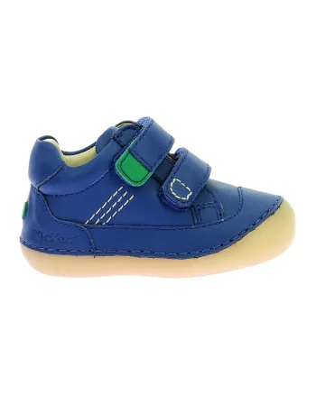 Pantofi de piele cu cusaturi contrastante, Albastru royal