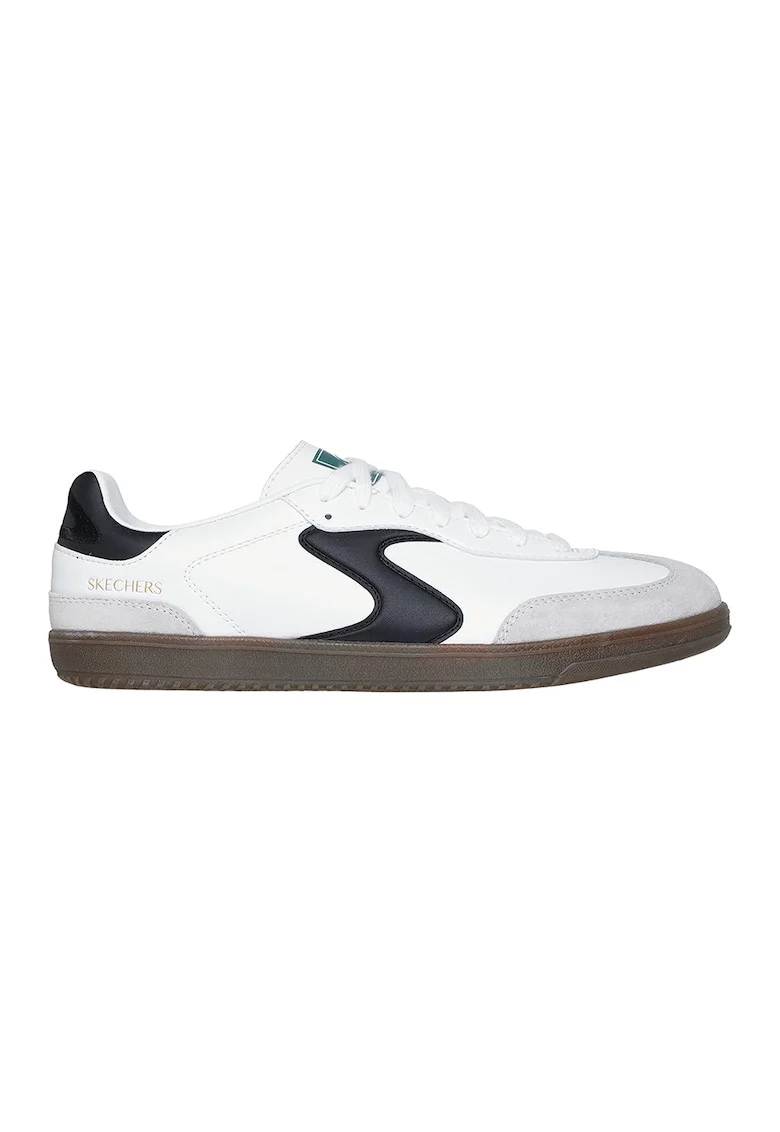 Pantofi sport Hotshot Pyke cu detalii de piele intoarsa, Alb/Negru/Gri deschis