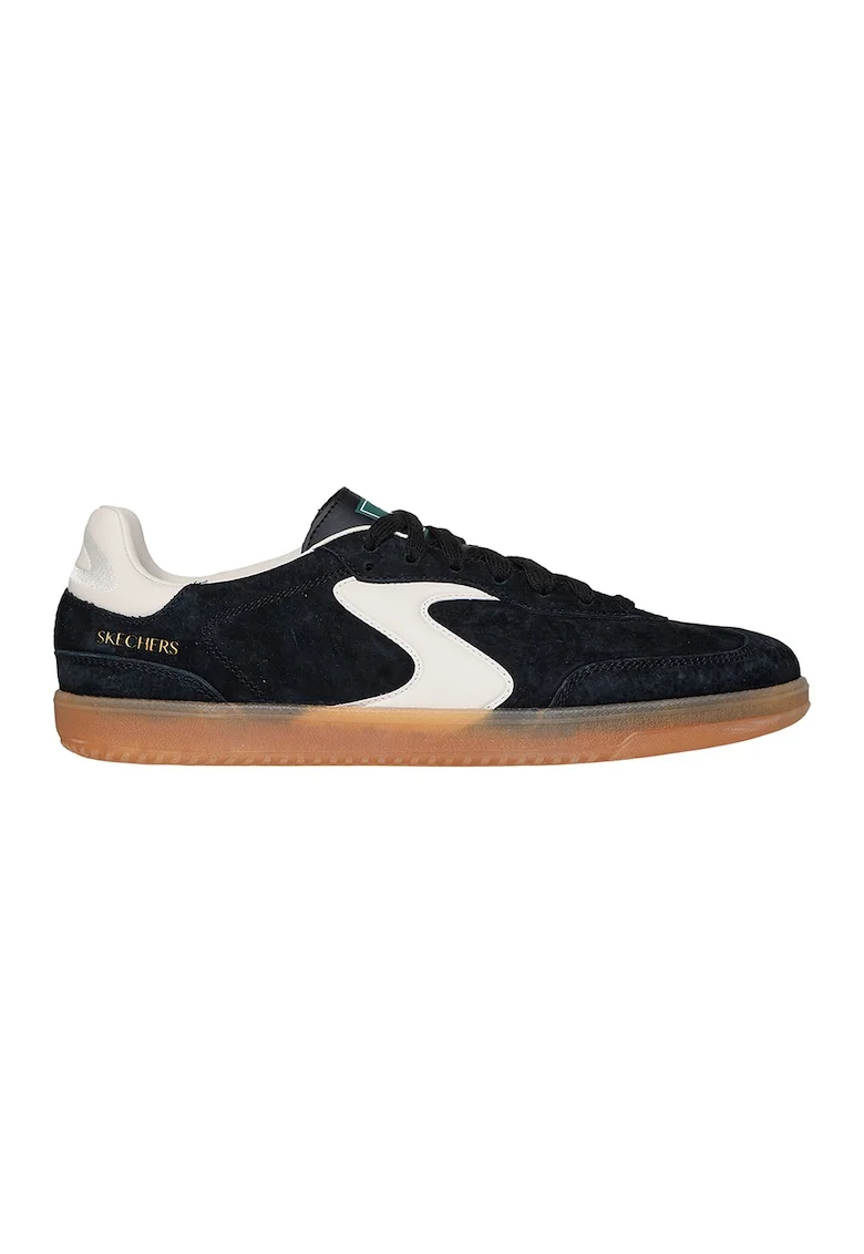 Pantofi sport low-cut Hotshot Azir de piele intoarsa, Negru/Crem