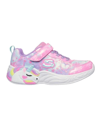 Pantofi sport Unicorn cu buton de pornire/oprire, Roz deschis/Lila