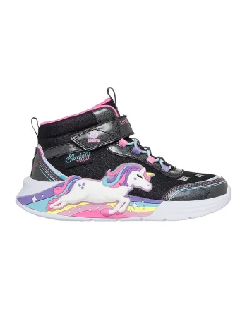 Pantofi sport cu aspect stralucitor si lumina led Unicorn Chaser, Negru/Roz/Albastru