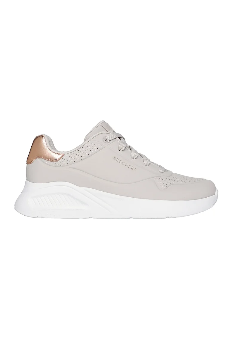 Pantofi sport Uno Lite - Shimmer Along cu garnituri cu aspect metalizat, Roz pal/Bronz