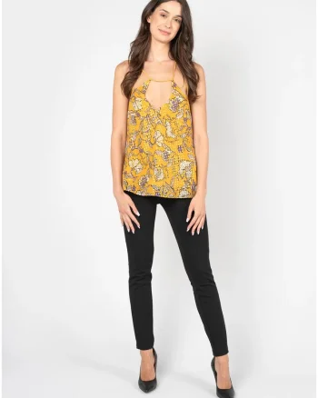 Top din amestec de matase cu imprimeu floral, 40