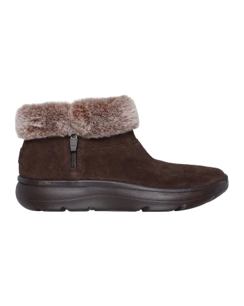 Ghete din piele intoarsa cu blana sintetica On The Go Encore, Maro