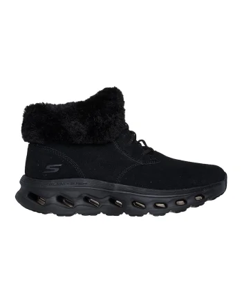 Ghete din piele intoarsa cu garnitura din blana sintetica Go Walk Glide 2.0, Negru