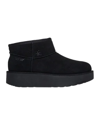 Ghete din piele intoarsa cu talpa plata Hero, Negru