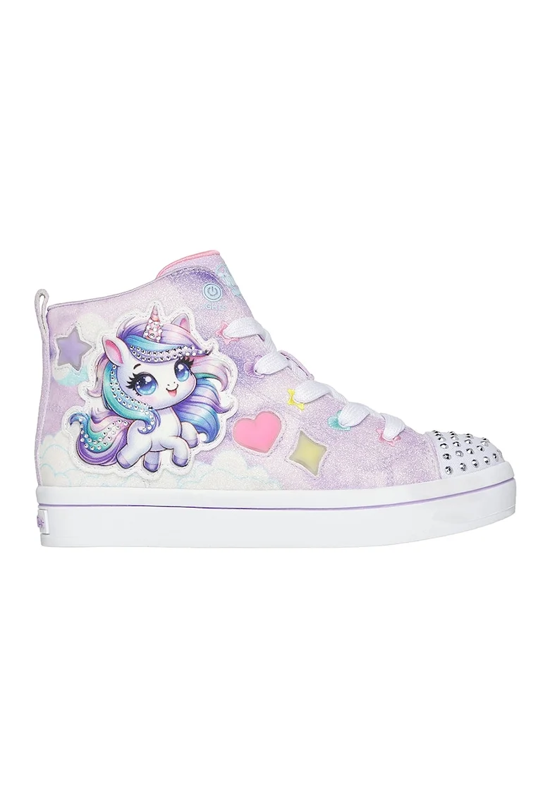 Tenisi mid-high cu lumini led Twinkle Toes Twi-Lites 2.0, Albastru lavanda/Lila