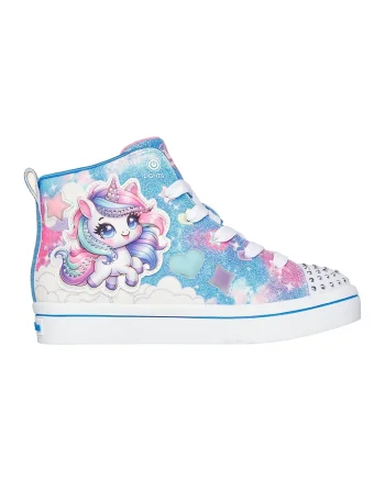 Tenisi mid-high cu lumini led Twinkle Toes Twi-Lites 2.0, Roz/Albastru