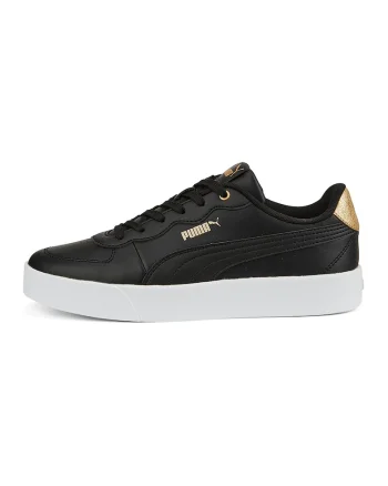 Pantofi sport de piele ecologica cu aspect deteriorat Skye Clean, Auriu/Negru