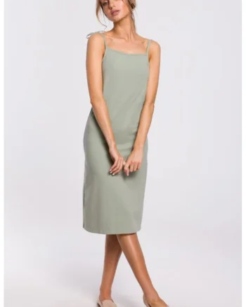 Rochie midi cu bretele subtiri,, Verde fistic