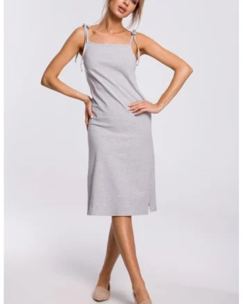Rochie midi cu bretele subtiri,, Gri