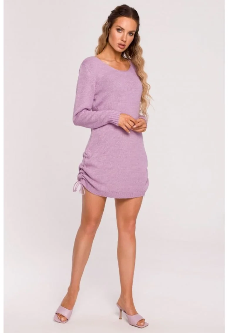 Rochie tricotata mini cu spatele decupat,, Violet