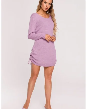 Rochie tricotata mini cu spatele decupat,, Violet