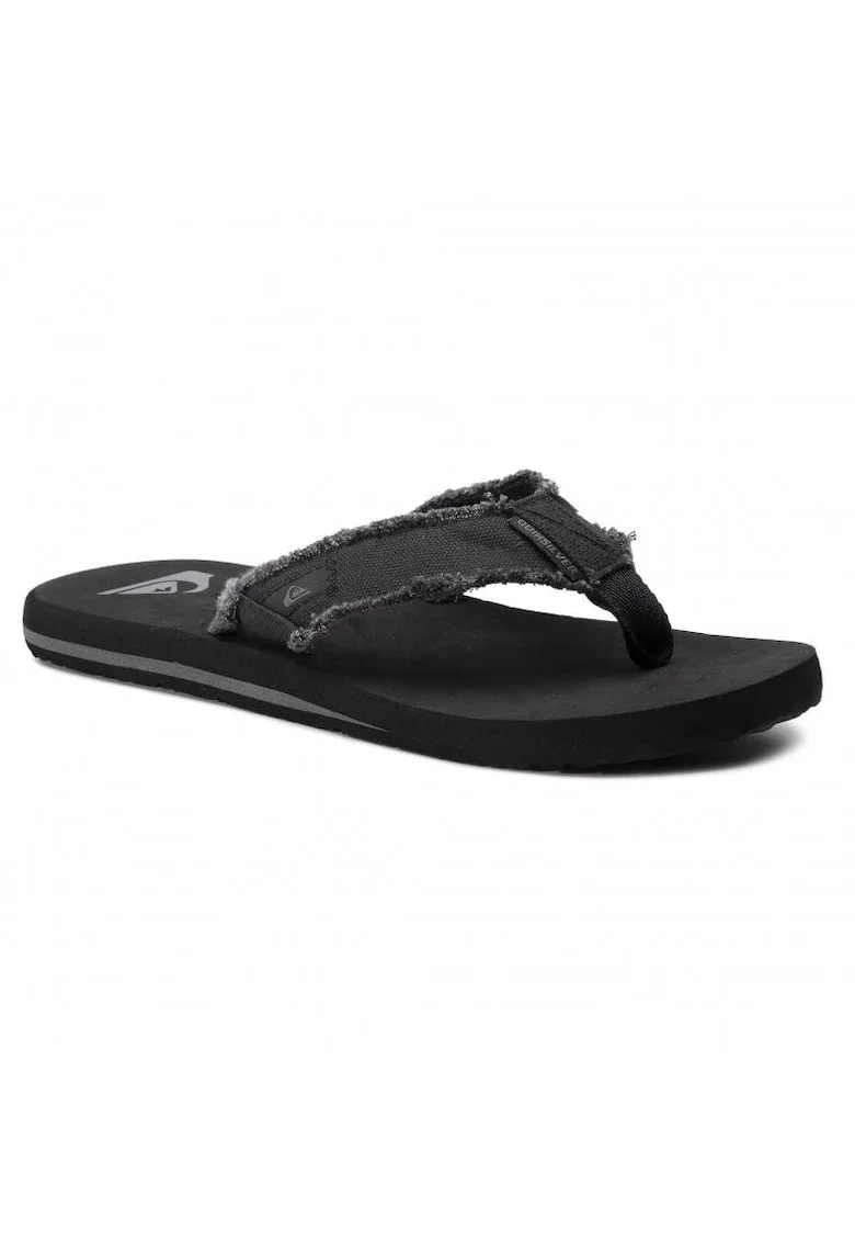 Slapi pentru barbati,  Cauciuc/Textil, Negru,