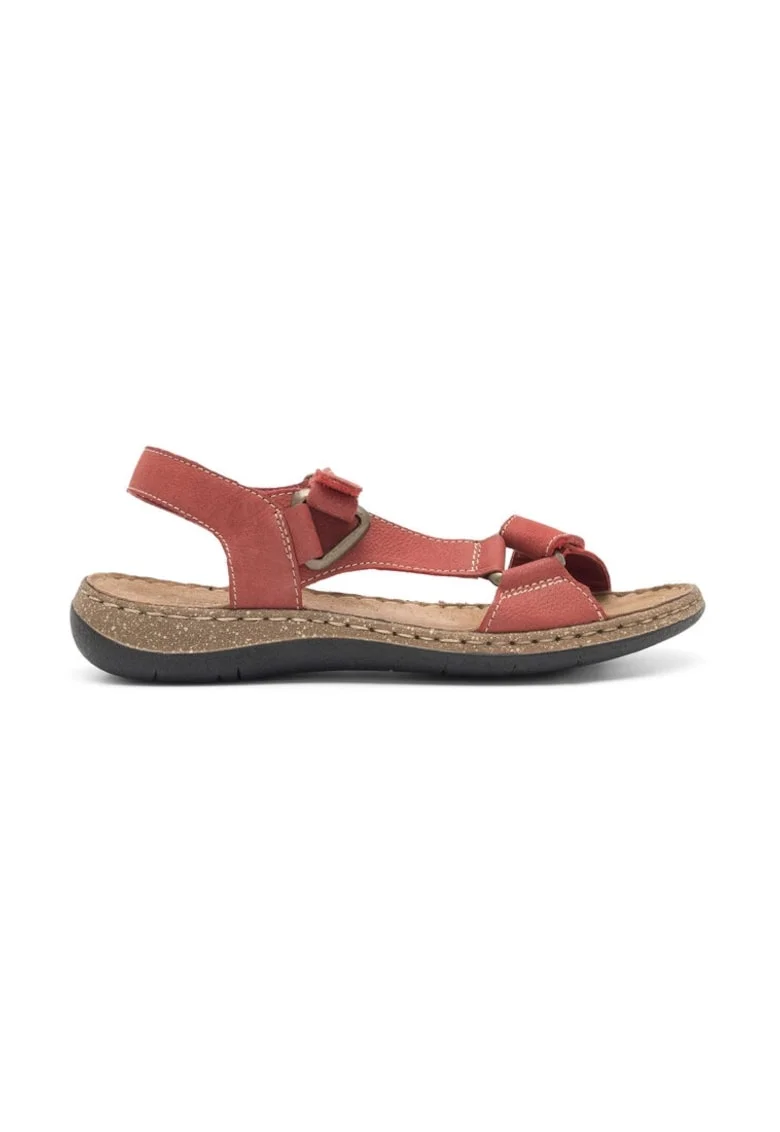 Sandale dama,  590559, Piele naturala, Rosu,