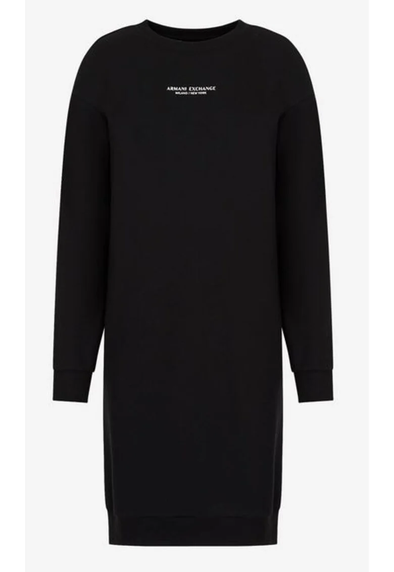 Rochie din ameste de bumbac cu detaliu logo,