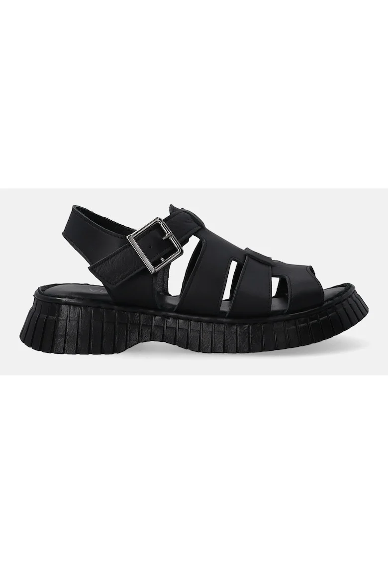 Sandale din piele cu talpa cu model dexturat
