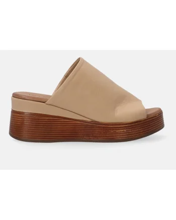 Papuci wedge de piele