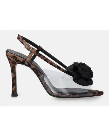 Pantofi cu toc si animal print