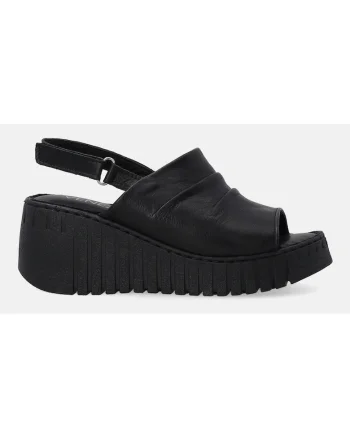 Sandale wedge din piele naturala cu velcro