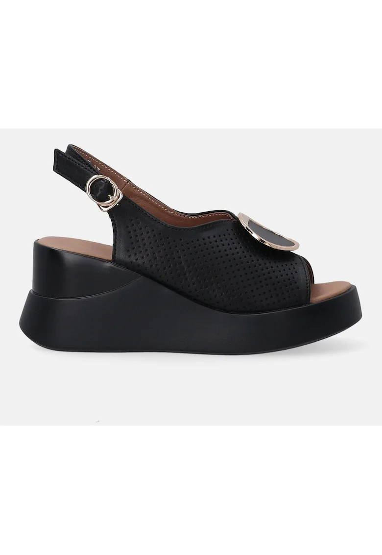 Sandale wedge cu perforatii