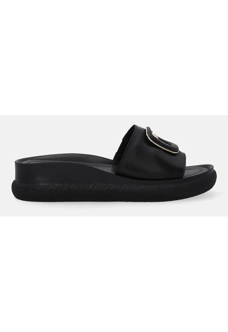 Papuci cu talpa wedge din piele