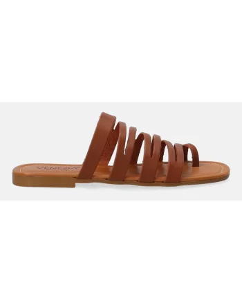 Papuci de piele uni cu decupaje A017LECUOBK062