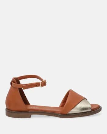 Sandale de piele cu insertie contrastanta
