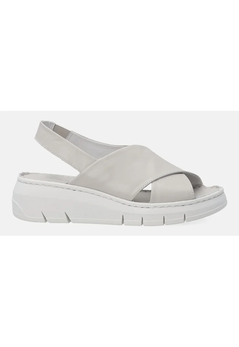 Sandale wedge din piele