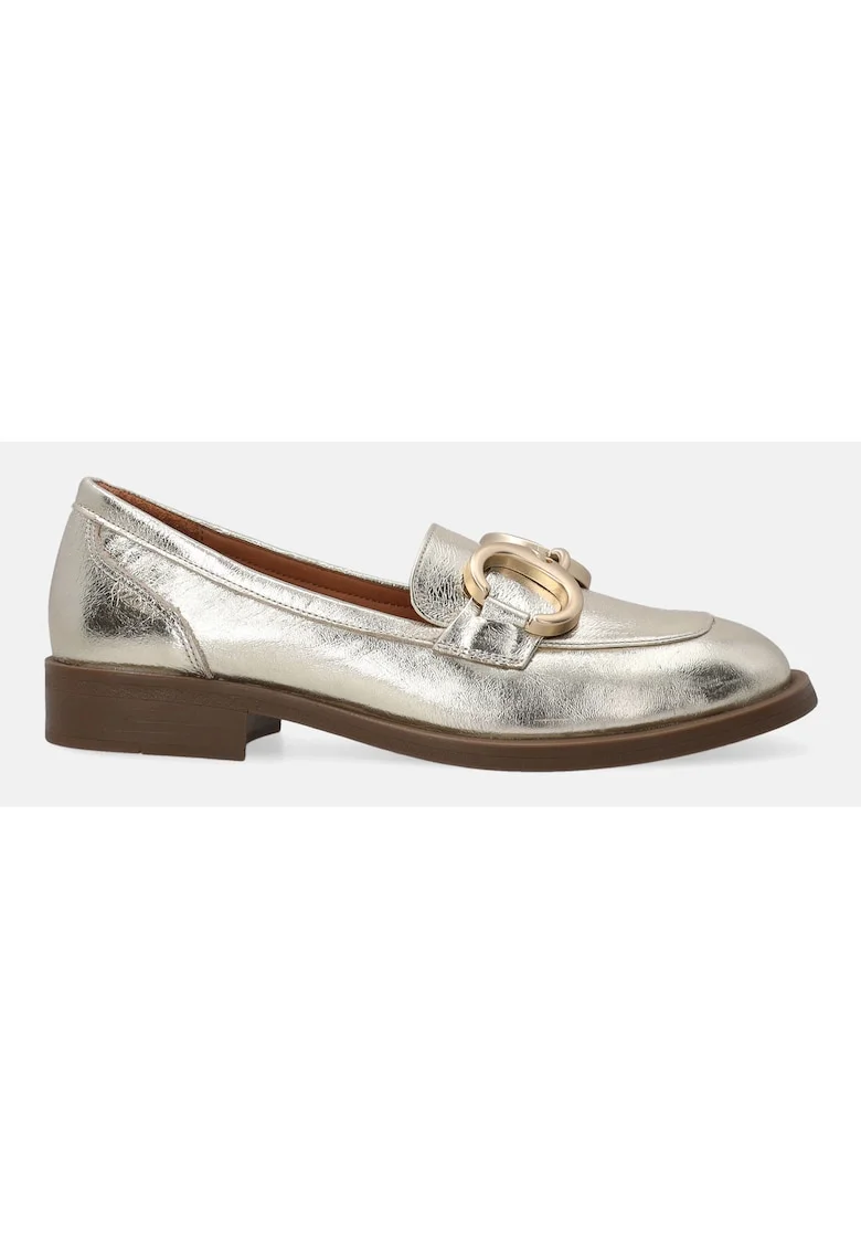 Pantofi Loafer  din piele cu detaliu metalic