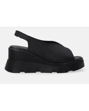 Sandale din piele cu talpa wedge fara inchidere