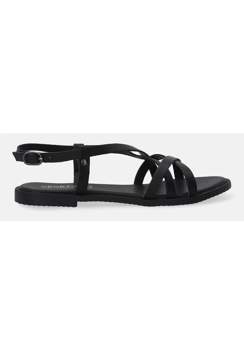 SANDALE CLASICE NEGRE DE DAMA  DIN PIELE NATURALA MARIMEA