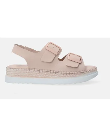 Sandale uni din piele cu design cu catarame