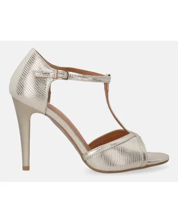 Sandale din piele cu barete in T