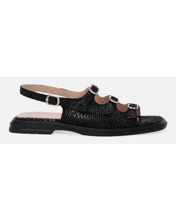 Sandale din piele cu aspect texturat